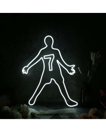 human silhouette With Number 7 Neon Sign