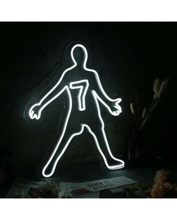 human silhouette With Number 7 Neon Sign