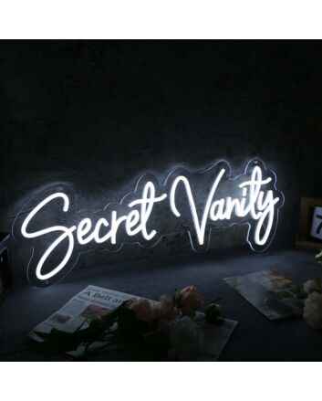 Secret Vanity White Neon Sign