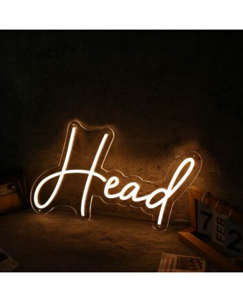 Head Yellow Neon Sign