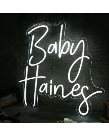 Baby Haines White Neon Sign