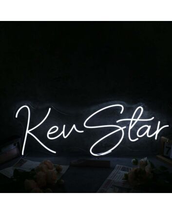 Kev Star White Neon Sign