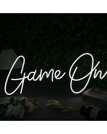 Game On White Custom Neon Sign