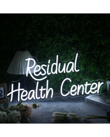 Residual Health Center White Neon Sign