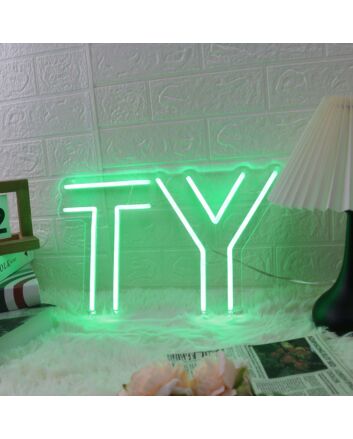 TY Green Custom Neon Sign