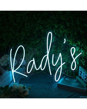 Rudy's Blue Neon Sign