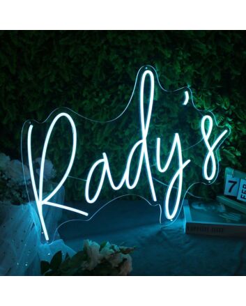 Rudy&#039;s Blue Neon Sign