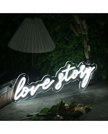 Love Story White Neon Sign