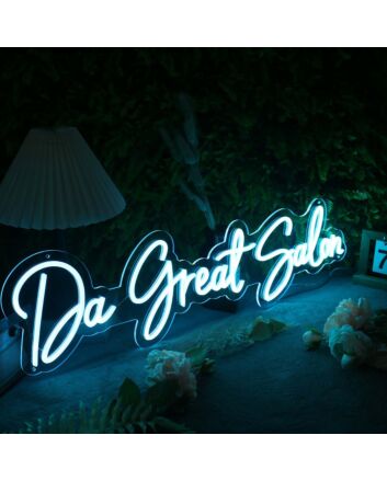 Da Great Salon Blue Neon Sign