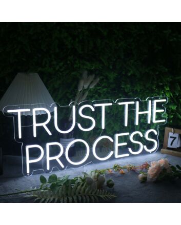 Trust The Process White Neon Sign