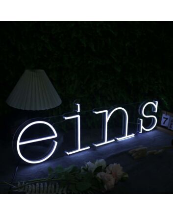 Eins White Neon Sign
