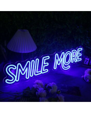Smile More Blue Neon Sign