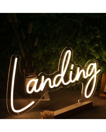 Landing Yellow Neon Sign