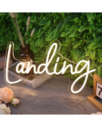 Landing Yellow Neon Sign