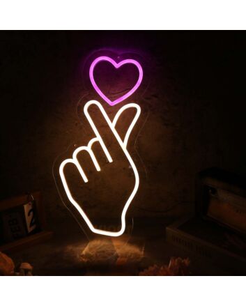 Korean Hand Heart Custom Neon Sign