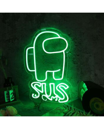 Among Us SUS Green Neon Sign