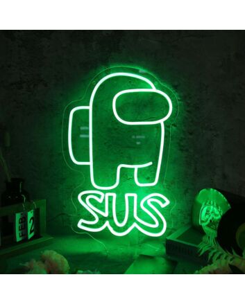 Among Us SUS Green Neon Sign