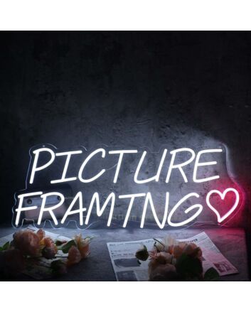 Picture Framing White Neon Sign