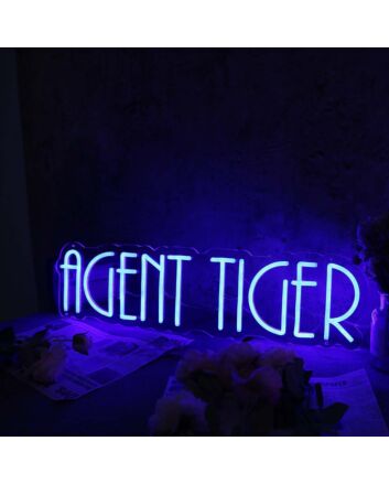 Agent Tiger Blue Neon Sign