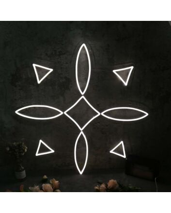 Symmetrical Aesthetic Pattern White Neon Sign
