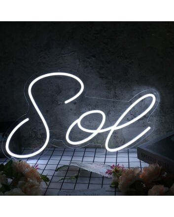 Sol White Neon Sign