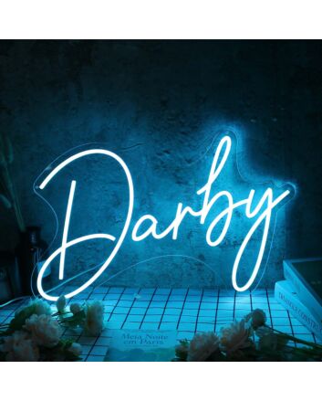 Darby Blue Name Neon Sign