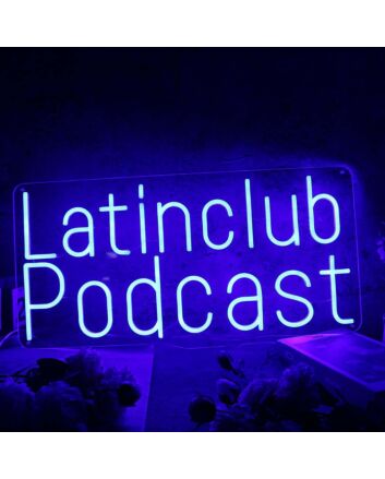 Latinclub Podcast Blue Neon Sign