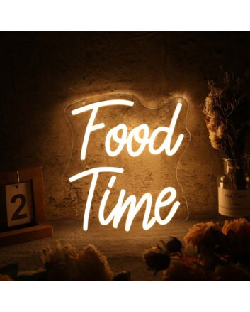 Food Time Yellow Custom Neon Sign