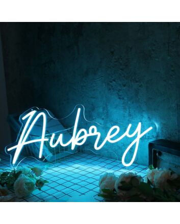 Aubrey Blue Neon Sign