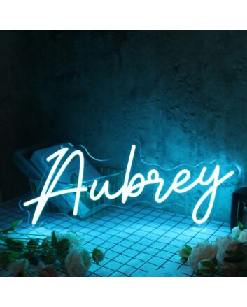 Aubrey Blue Neon Sign