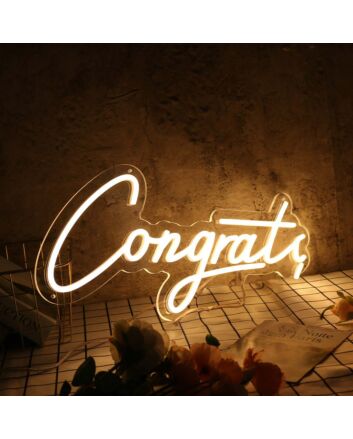 Congrats Yellow Custom Neon Sign