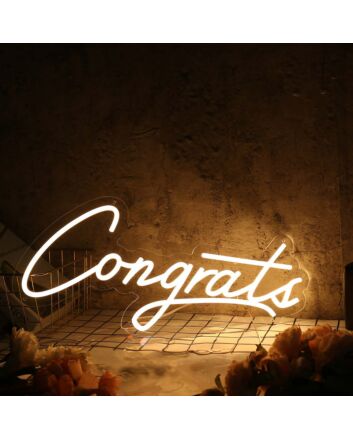 Congrats Yellow Custom Neon Sign