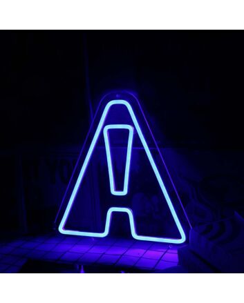 Abstract Letter A Shape Blue Neon Sign