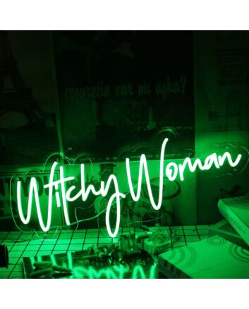 Witchy Woman Green Neon Sign