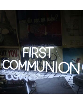 First Communition White Neon Sign
