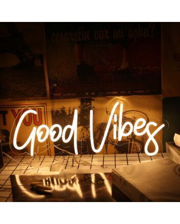 Good Vibes Yellow LED Neon Sign