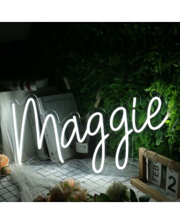 Maggie White Name Neon Sign