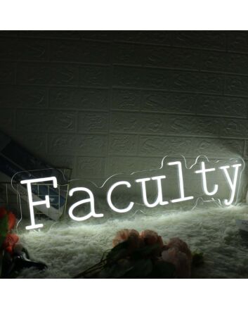 Faculty White Neon Sign