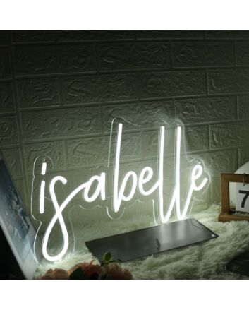 Isabelle White Name Neon Sign