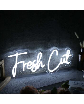 Fresh Cut White Neon Sign