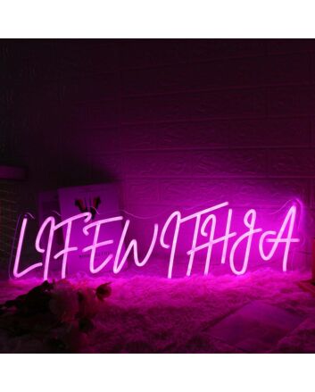 Life With LA Pink Neon Sign