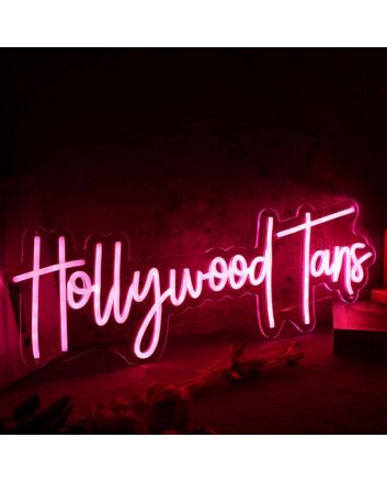 Hollywood Tans Red Neon Sign