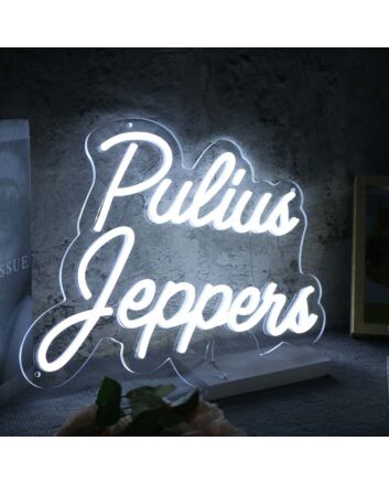 Pulius Jeppens White Neon Sign