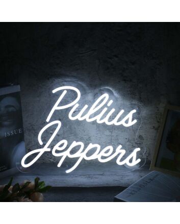 Pulius Jeppens White Neon Sign