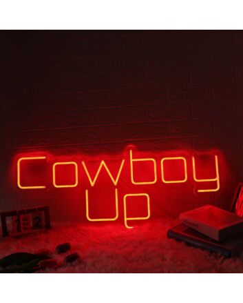 Cowboy Up Red Neon Sign
