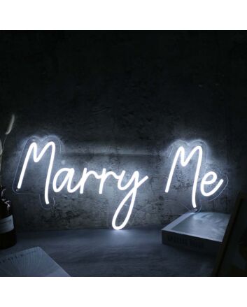 Marry Me White Custom Neon Sign