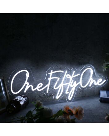 One Fifty One White Neon Sign