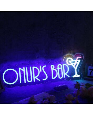 ONUR&#039;S BAR Blue Neon Sign