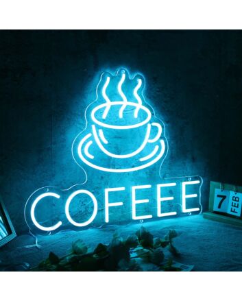 Coffee Blue Custom Neon Sign