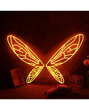 Butterfly Wings Orange Custom Neon Sign